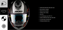 AXXIS FULL FACE / COBRA CARBON Black/Grey - Double D Ring Helmet