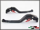 Strada 7 Racing 3D Long CNC Adjustable Levers with Carbon Fiber Inlay For Aprilia Motorcycles