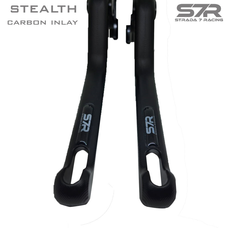 NEW 2024* STRADA 7 RACING  STEALTH 3D CARBON INLAY LONG BRAKE AND CLUTCH LEVERS
