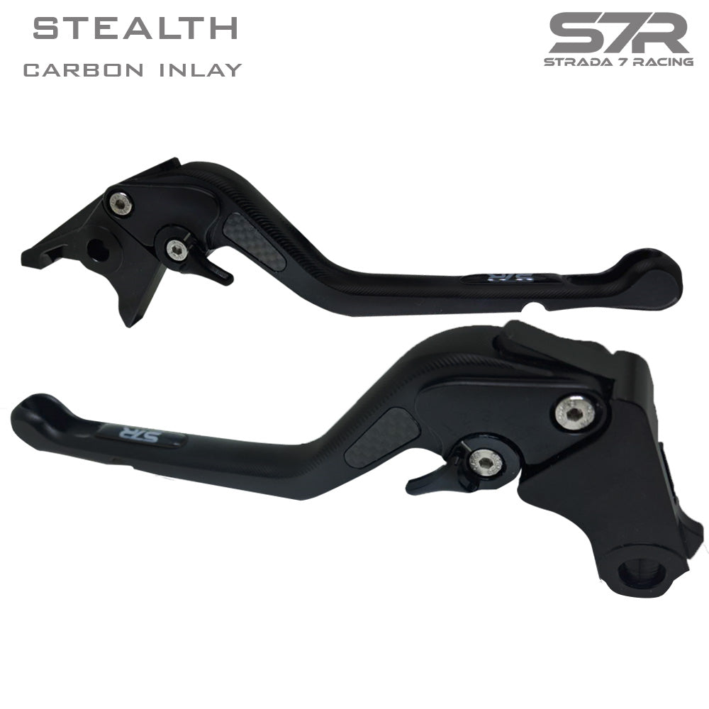 NEW 2024* STRADA 7 RACING  STEALTH 3D CARBON INLAY LONG BRAKE AND CLUTCH LEVERS