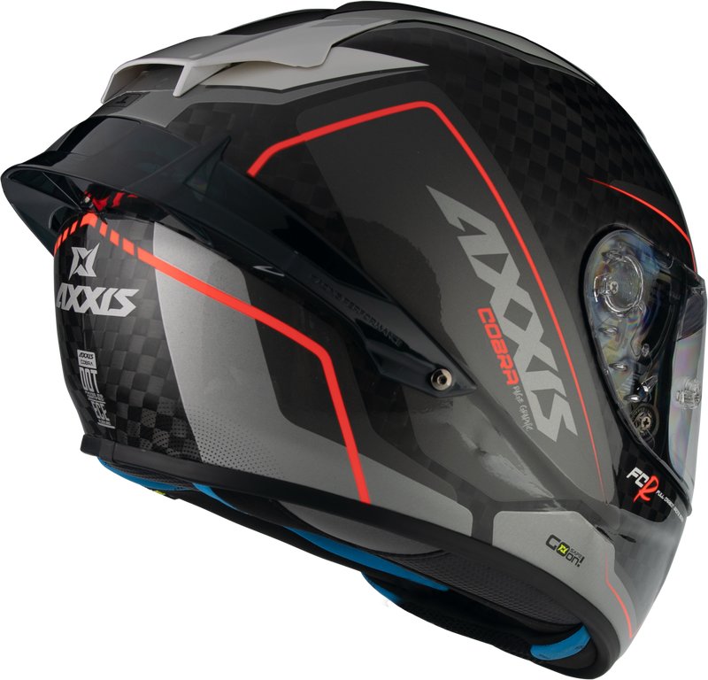 AXXIS FULL FACE / COBRA CARBON Black/Grey - Double D Ring Helmet