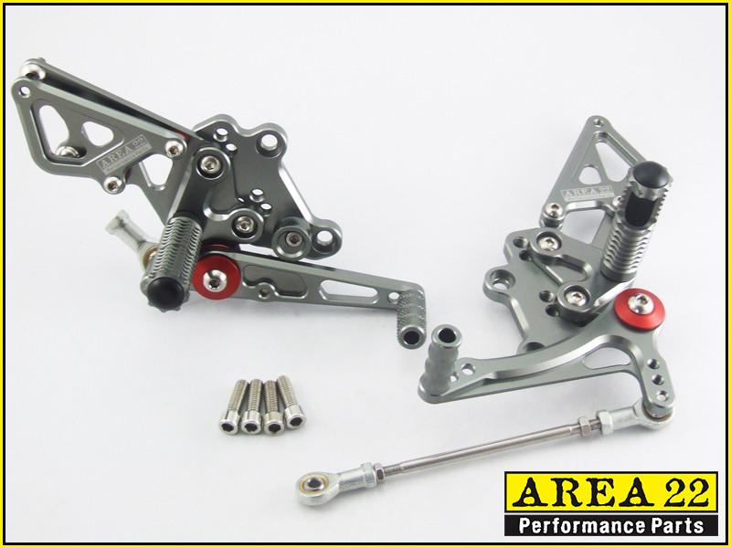 Kawasaki Ninja 300R 2013-2017 Area 22 Adjustable Rear Sets-Grey