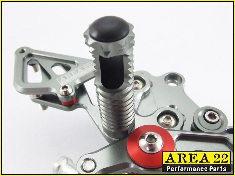 Kawasaki Ninja 300R 2013-2017 Area 22 Adjustable Rear Sets-Grey