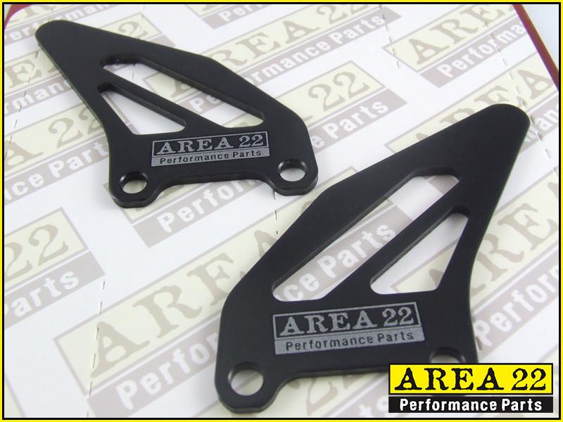 Area 22 Performance Rearsets Spare Aluminium Heel Guard Plates Black