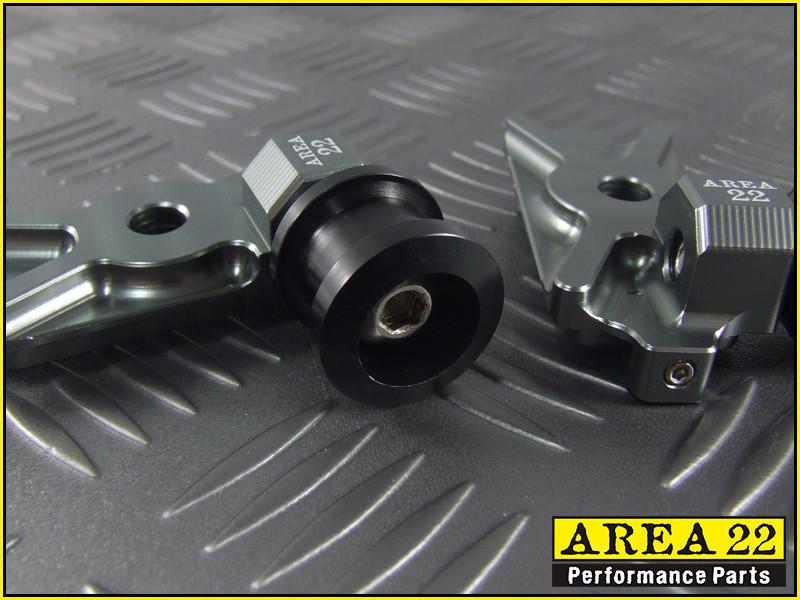 Area 22 CNC Swingarm Spools For Honda CBR250R CBR300R -  Grey