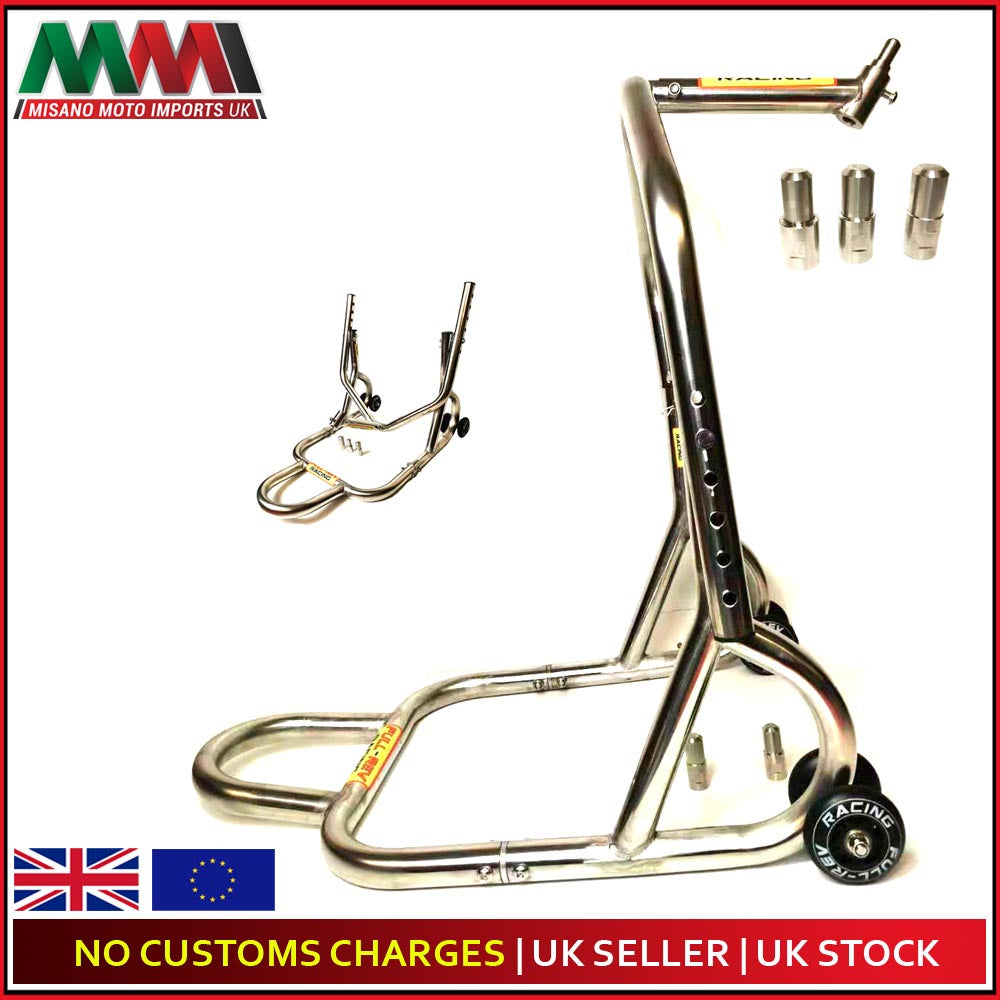 FULL-REV RACING Pro Motorcycle FRONT Paddock Stand Stainless Steel- WARRANTY INC