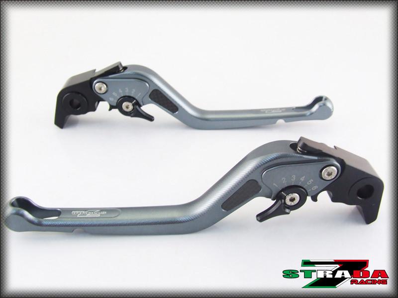 Strada 7 Racing 3D Long CNC Adjustable Levers with Carbon Fiber Inlay For Aprilia Motorcycles