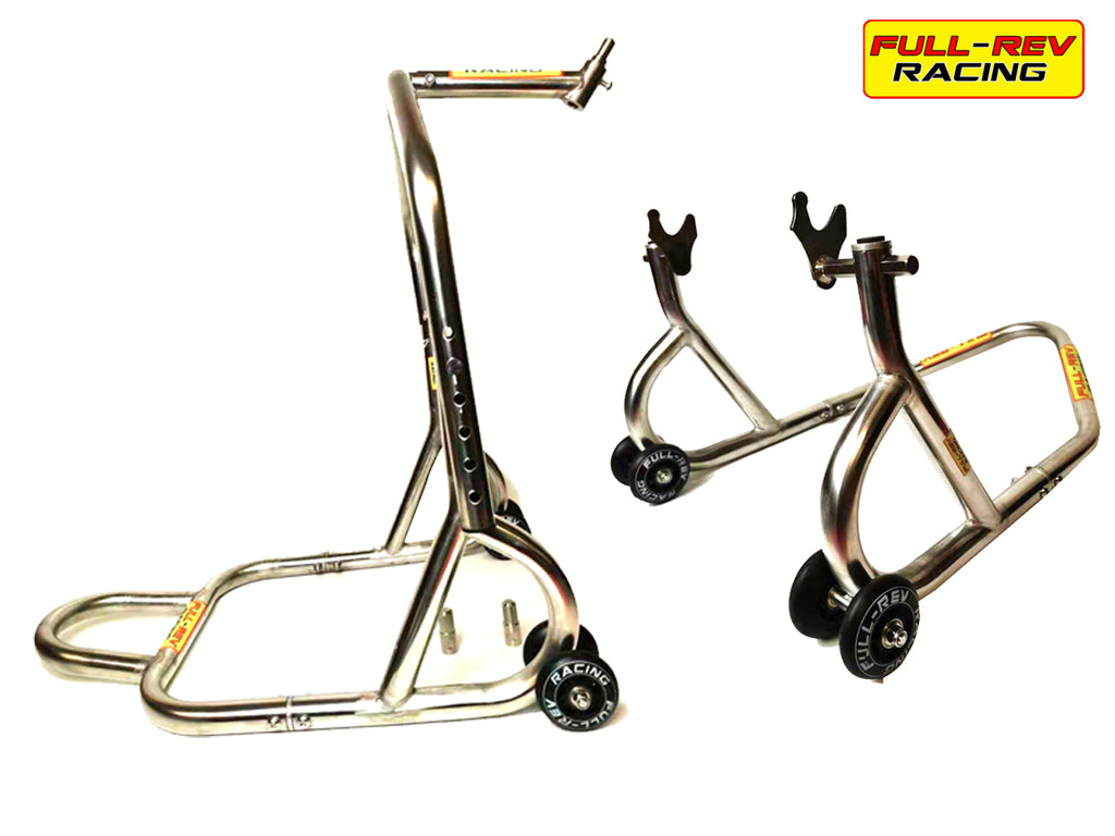 FULL-REV RACING Pro FRONT & REAR Paddock Stand Stainless Steel- WARRANTY INC