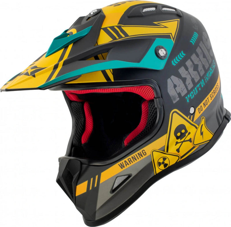 AXXIS HELMET WOLVERINE Yellow Motocross Off-road Pit Bike - Kids Size